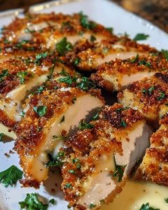 Kurczak w panierce z czosnku i parmezanu Kurczak w panierce z czosnku i parmezanu